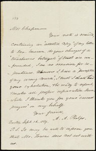 Letter from Amos Augustus Phelps, Boston, [Mass.], to Maria Weston Chapman, Sept. 16, 1839