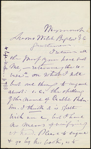 Letter from Maria Weston Chapman, Weymouth, [Mass.], to Welch, Bigelow & Co., [1876]