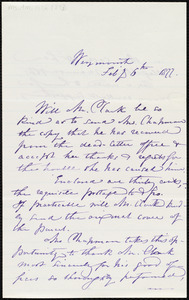Letter from Maria Weston Chapman, Weymouth, [Mass.], to Welch, Bigelow & Co., Feb'y 6th, 1877