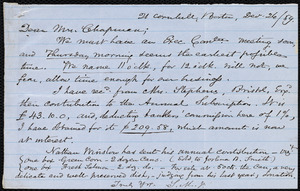 Letter from Samuel May, 21 Cornhill, Boston, [Mass.], to Maria Weston Chapman, Dec. 26 / [18]59