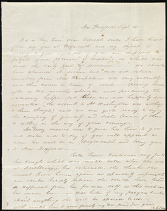 Letter from Mary C. Eddy, New Bedford, [Mass.], to Deborah Weston, Sept. 14