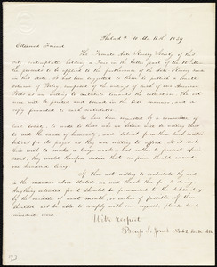 Letter from Benjamin Smith Jones, Philad[elphi]a, [Penn.], to Maria Weston Chapman, 10 Mo[nth] 11th [Day] 1839