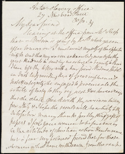 Letter from Anne Knight, Anti-slavery office, 27 New Broad Street, [London?, England], to Maria Weston Chapman, 30/10 [18]39
