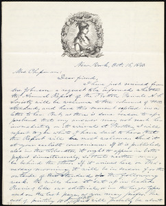 Letter from Oliver Johnson, New York, to Maria Weston Chapman, Oct. 16, 1840