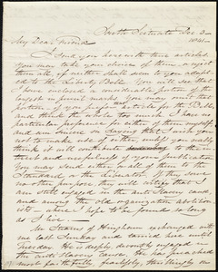 Letter from Samuel Joseph May, South Scituate, [Mass.], to Maria Weston Chapman, Dec. 3, 1841