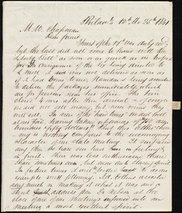 Letter from Edward Morris Davis, Philad., [PA], to Maria Weston Chapman, 12th Mo[nth] 25th [day] 1841