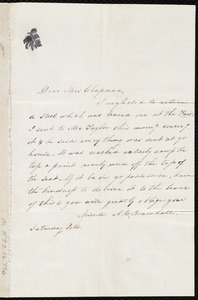 Letter from Ann Rebecca Bramhall, [Boston?, Mass.], to Maria Weston Chapman, Saturday p.m. [1845-1848]