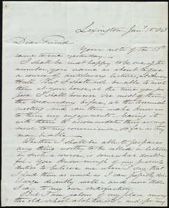 Letter from Samuel Joseph May, Lexington, [Mass.], to Maria Weston Chapman, Jan'y 15, 1849