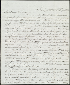Letter from Samuel Joseph May, Lexington, [Mass.], to Maria Weston Chapman, Feb. 7, 1843