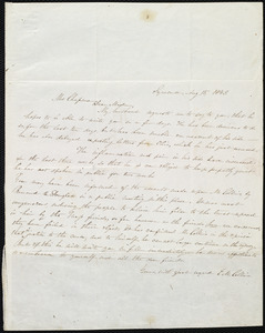 Letter from Eunice Messenger Collins, Syracuse, [NY], to Maria Weston Chapman, Aug. 15, 1843