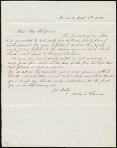 Letter from Helen L. Thoreau, Concord, [Mass.], to Maria Weston Chapman, Sept. 4th, 1843