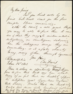 Letter from Edward Morris Davis, Philadelphia, [Penn.], to Anne Warren Weston, 9th mo[nth] 26th [day] 1843
