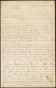 Letter from Abraham Brooke, Oakland, O[hio], to Maria Weston Chapman, Oct. 10th, 1843