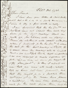 Letter from James Miller M'Kim, Phil[adelphi]a, [Penn.], to Maria Weston Chapman, Oct. 17 / [18]43