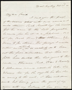 Letter from Eliza Lee Cabot Follen, West Roxbury, [Mass.], to Maria Weston Chapman, Oct. 22'd, [18]43