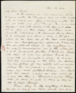 Letter from James Miller M'Kim, Phil[adelphia], [Penn.], to Maria Weston Chapman, Nov. 8/[18]44