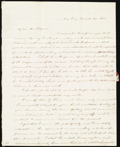 Letter from Mary Ann White Johnson, Sing Sing, [New York], to Maria Weston Chapman, November 24, 1844