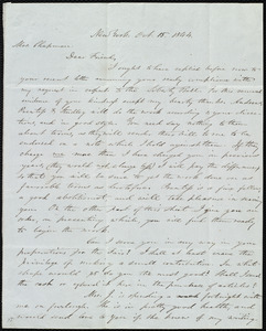 Letter from Oliver Johnson, New York, to Maria Weston Chapman, Oct. 15, 1844