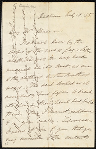 Letter from Edmund Quincy, Dedham, [Mass.], to Maria Weston Chapman, July 16, [18]45