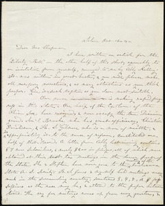 Letter from Jane Elizabeth Hitchcock, Salem, [Ohio], to Maria Weston Chapman, Oct. 16, [18]45