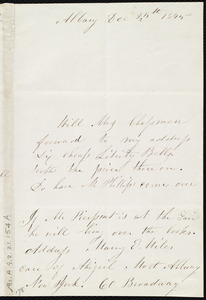 Letter from Mary E. Russell Miles, Albany, New York, to Maria Weston Chapman, Dec. 25th, 1845