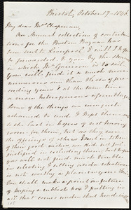 Letter from Mary Anne Estlin, Bristol, [England], to Maria Weston Chapman, October 17, 1846