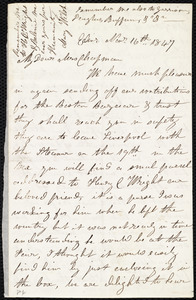 Letter from Mrs. Mary Welsh, Edin[burgh], [Scotland], to Maria Weston Chapman, Nov'r 16th, 1847