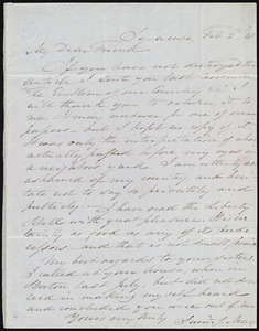 Letter from Samuel Joseph May, Syracuse, [NY], to Maria Weston Chapman, Feb. 2, [18]48