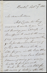 Letter from John Bishop Estlin, Bristol, [England], to Maria Weston Chapman, Sept. 9th, 1848