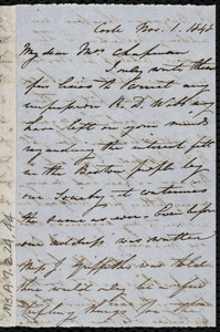Letter from Isabel Jennings, Cork, [Ireland], to Maria Weston Chapman, Nov. 1, 1848