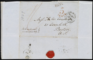 Envelope from John Bishop Estlin, Bristol, [England], to Anne Warren Weston, No[v]. 23, 1849