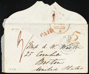 Envelope from Isabel Jennings, Cork, [Ireland], to Anne Warren Weston, [Nov. 29, 1849]