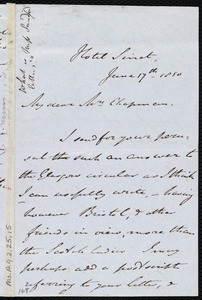 Letter from John Bishop Estlin, Hotel Sinet(?), to Maria Weston Chapman, June 17th, 1850