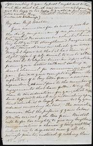 Letter from Mary Anne Estlin, Bristol, [England], to Anne Warren Weston, October 1, 1850, [and] Monday morn[ing], Oct. 7, 1850