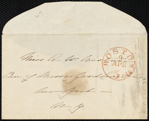 Letter from Mary B. Eddy, New Bedford, [Mass.], to Anne Warren Weston, April 6th, 1851