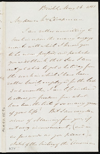 Letter from John Bishop Estlin, Bristol, [England], to Maria Weston Chapman, May 26, 1851