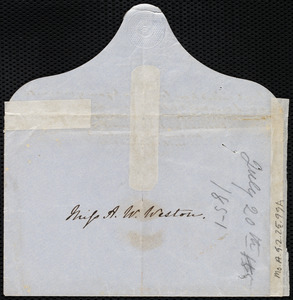 Partial letter from Mary Anne Estlin, [Bristol, England?], to Anne Warren Weston, [1851?]