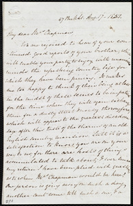 Letter from Mary Anne Estlin, 47 Park St., [Bristol, England], to Maria Weston Chapman, Aug. 17, 1851