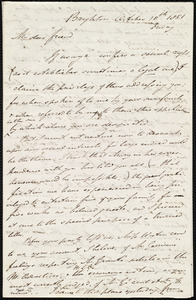 Letter from John Bishop Estlin, Brighton, [England], to Anne Warren Weston, October 10th, 1851, Friday
