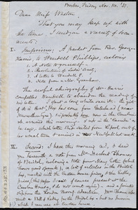 Letter from Samuel May, Boston, [Mass.], to Anne Warren Weston, Friday, Nov. 14, [18]51