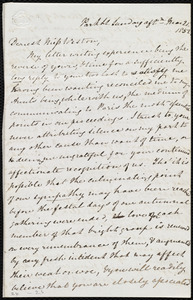 Letter from Mary Anne Estlin, Park St., [Bristol, England], to Caroline Weston, Sunday aft'n, Mar[ch] 21, 1852