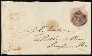 Letter from John Bishop Estlin, 22 Cecil St[reet], [London, England], to Emma Forbes Weston, May 5th, 1852, Saturday
