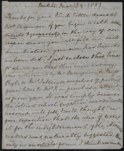 Letter from Mary Anne Estlin, Park St., [Bristol, England], to Maria Weston Chapman, Mar[ch] 29, 1853