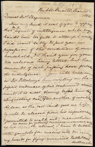 Letter from Mary Anne Estlin, Park St., Bristol, [England], to Maria Weston Chapman, Mar[ch] 25, 1854