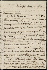 Letter from Mary Anne Estlin, Bristol, [England], to Anne Warren Weston, Aug. 31, 1854