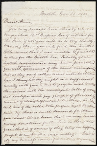Letter from Mary Anne Estlin, Bristol, [England], to Anne Warren Weston, Nov. 30, 1854