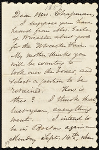 Letter from Samuel May to Maria Weston Chapman, Sept. 2 / [18]57