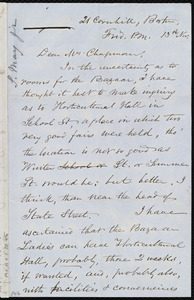 Letter from Samuel May, 21 Cornhill, Boston, [Mass.], to Maria Weston Chapman, Fri. p.m. 13th Nov. [1857]