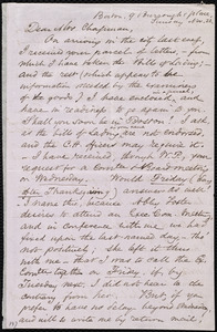 Letter from Samuel May, Boston, [Mass.], 9 Burroughs Place, to Maria Weston Chapman, Sunday, Nov. 22, [1857]