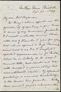 Letter from Mary Anne Estlin, Durdham Down, Bristol, [England], to Maria Weston Chapman, Oct. 20, 1859